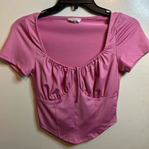 Pink Crop Top Blouse